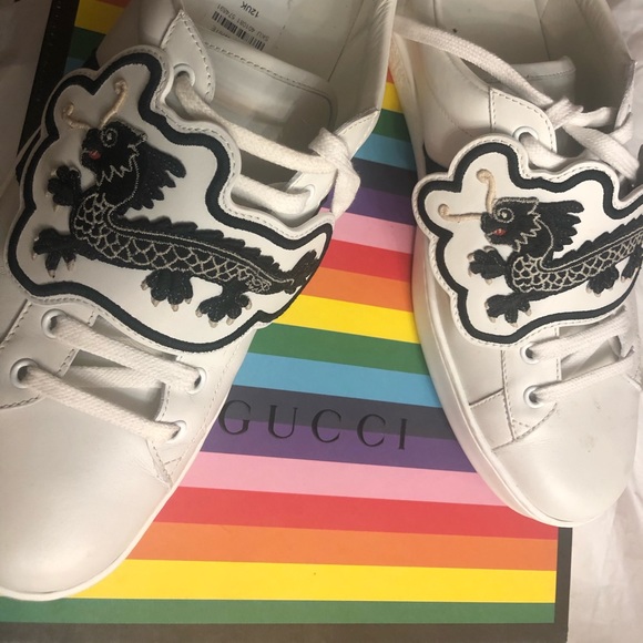 Gucci Remix Ace Dragon Patch White Sneakers 12 - Picture 3 of 14